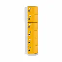 Six Door ABS Plastic Locker 1950H - Yellow - Secure Lockers.webp