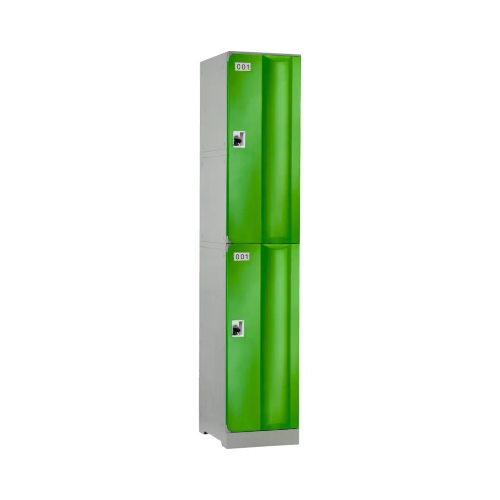 Two Door ABS Plastic Locker - Green - Secure Lockers.webp