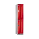 Two Door ABS Plastic Locker - Red - Secure Lockers.webp