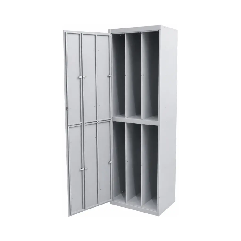 3 Door Uniform Garment Locker - Door Open - Secure Lockers.webp