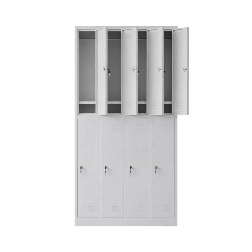 4 Door Uniform Garment Locker - Open Doors - Secure Lockers.webp