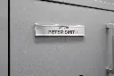 Stainless Steel Locker Nameplate Holder - With inserted nametag - Secure Lockers.webp