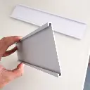 Stainless Steel Locker Nameplate Holder - Silver side view - Secure Lockers.webp