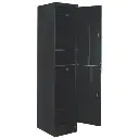 Two Door Flush Front Metal Locker - Black - Open - Secure Lockers.webp