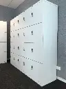 Four Door Flush Front Metal Locker - White Office Lockers - Secure Lockers.webp