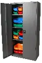 Personnel Locker Wardrobe - Graphite Ripple - Open - Secure Lockers.webp