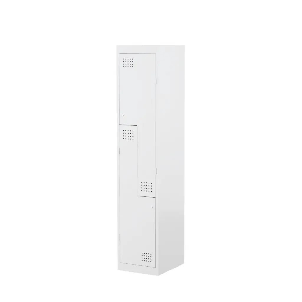 Perforated Stepped Door Metal Locker - White - Secure Lockers.webp