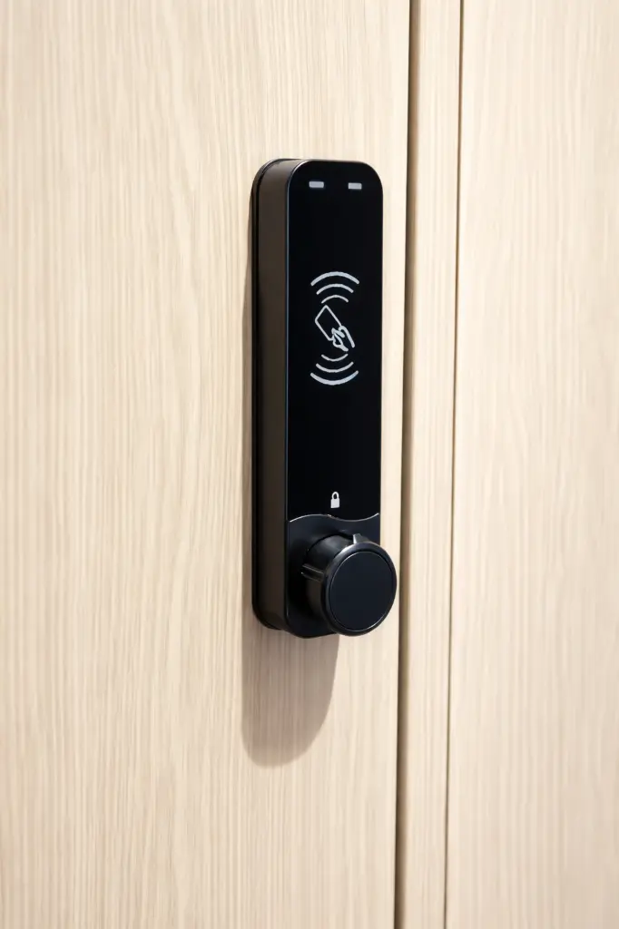 Zinc Alloy RFID Locker Lock - Timber Laminate - Secure Lockers.webp