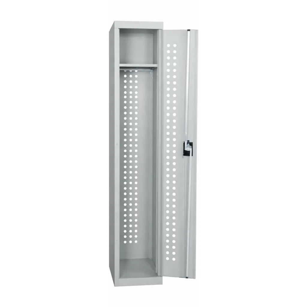 Single Door Ventilation Metal Locker - Open View - Secure Lockers.webp