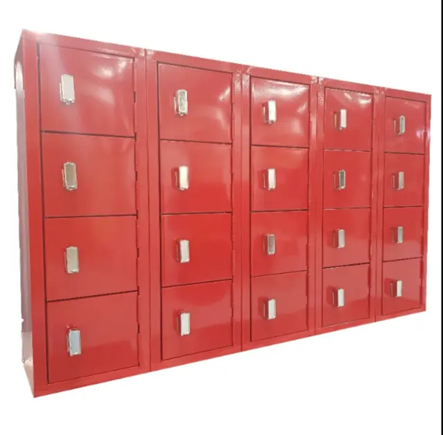 Mini Mobile Phone Metal Locker - Signal Red with Latch lock - Secure Lockers.webp