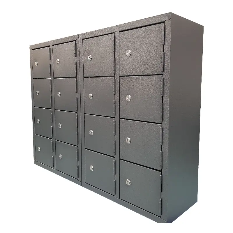 Mini Mobile Phone Metal Locker - Graphite Ripple with Key Lock - Secure Lockers.webp