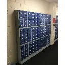 Mini Mobile Phone Metal Locker - Grey Frames with Blue Doors - Secure Lockers.webp