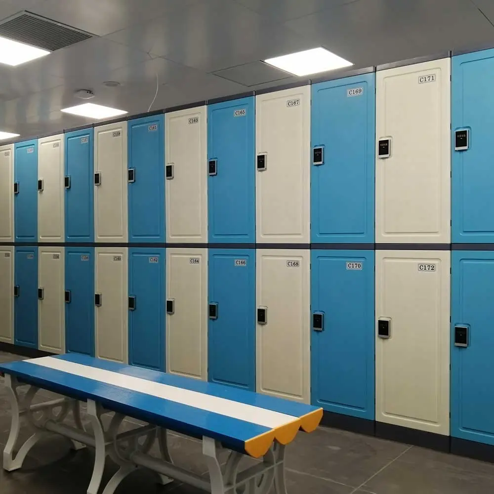Two Door ABS Interlocking Plastic Locker - Blue & White - Secure Lockers.webp