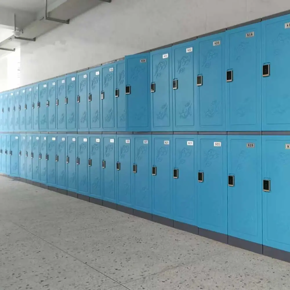 Two Door ABS Interlocking Plastic Locker - Blue with door pattern - Secure Lockers.webp