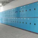 Two Door ABS Interlocking Plastic Locker - Blue with door pattern - Secure Lockers.webp