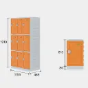 Three Door ABS Interlocking Plastic Locker - Dimensions - Secure Lockers.webp