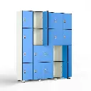 Compact Laminate Aquatic Centre Lockers - 4 Door Blue - Secure Lockers.webp