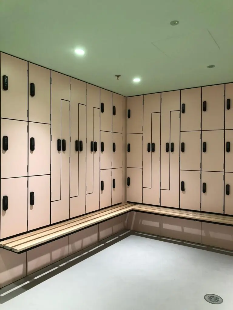 Custom Laminate Lockers - 3 door and stepped door - Secure Lockers.webp