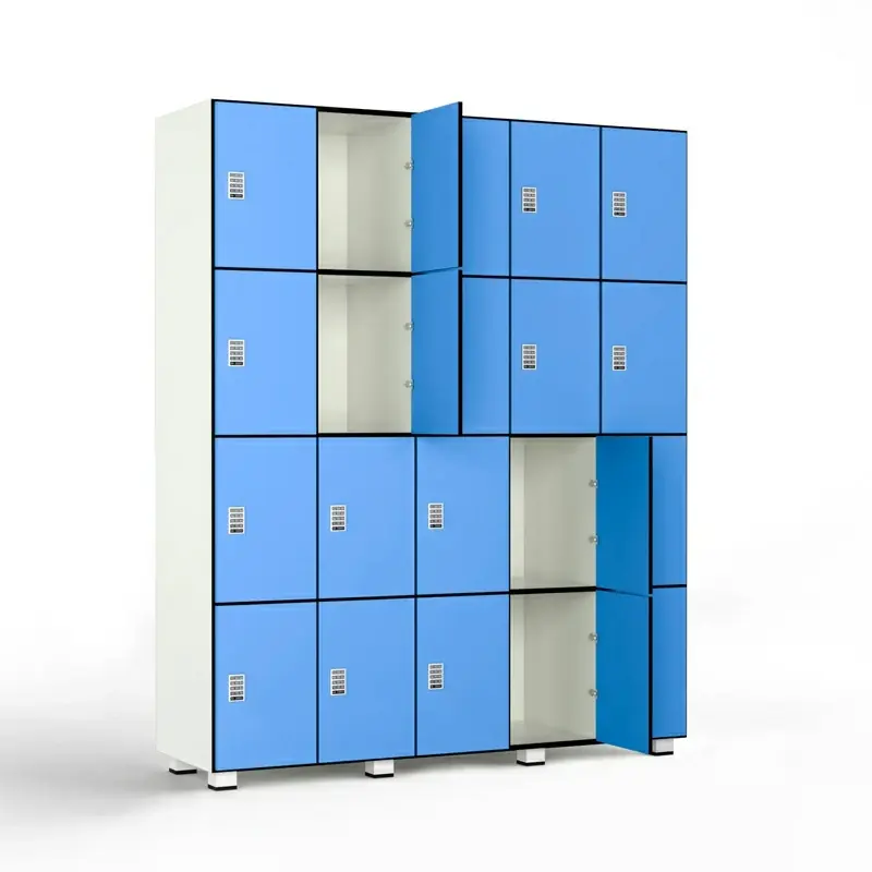 Compact Laminate Aquatic Centre Lockers - 4 Door Blue - Secure Lockers.webp
