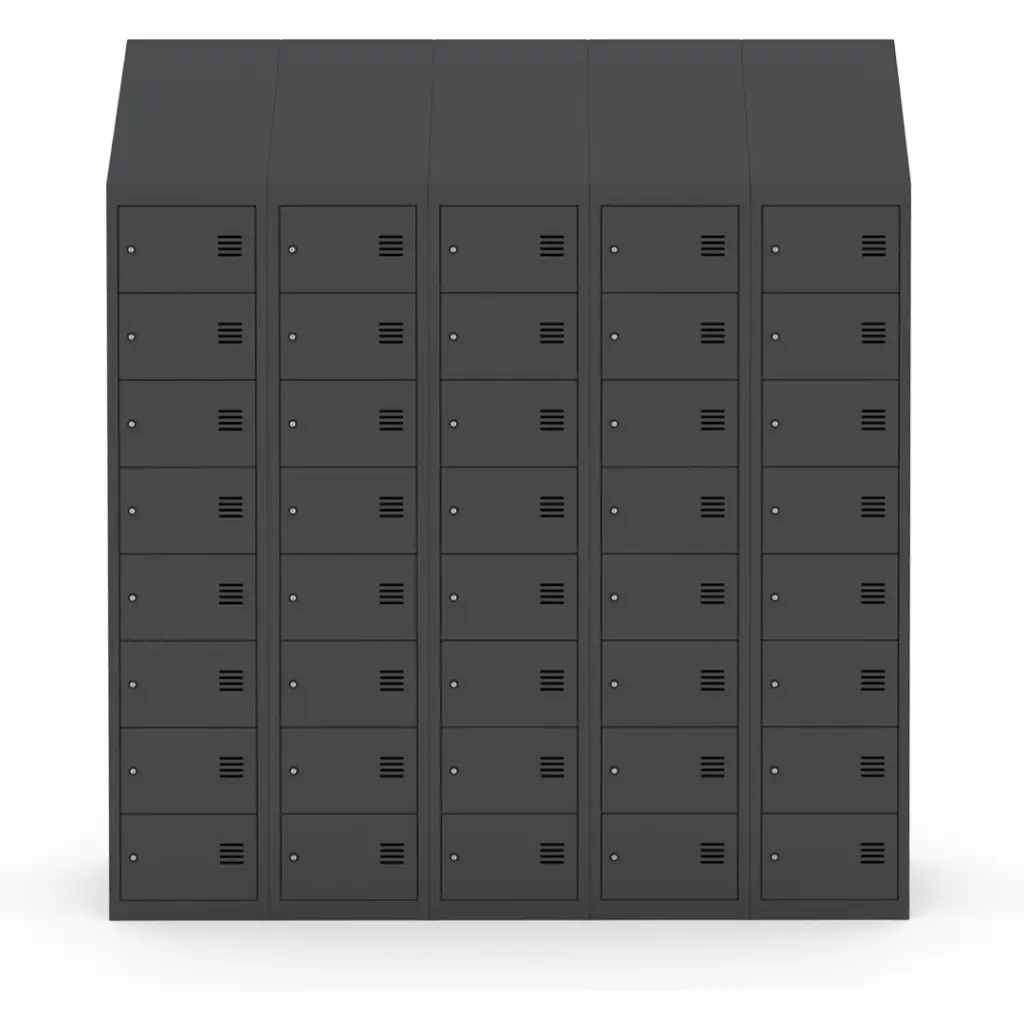8 Door Metal Locker with Sloping Top - Secure Lockers.webp