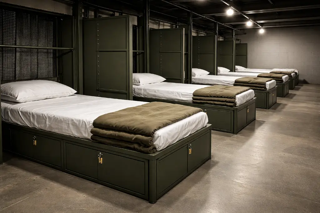 Underbed Hanging Metal Locker - Army Barracks - Secure Lockers.webp