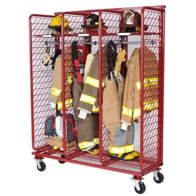 Firefighter PPE Mesh Locker - On Wheels - Secure Lockers.webp