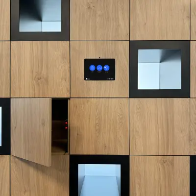 Parcel Click-and-Collect Lockers - Woodgrain Lockers - Secure Lockers.webp