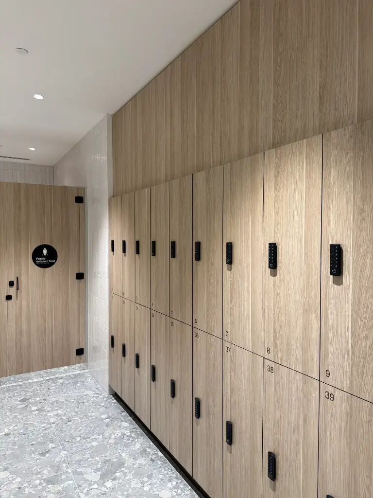 RFID Digital Slamlock Lock - Natural Oak Laminate Locker - Secure Lockers.webp