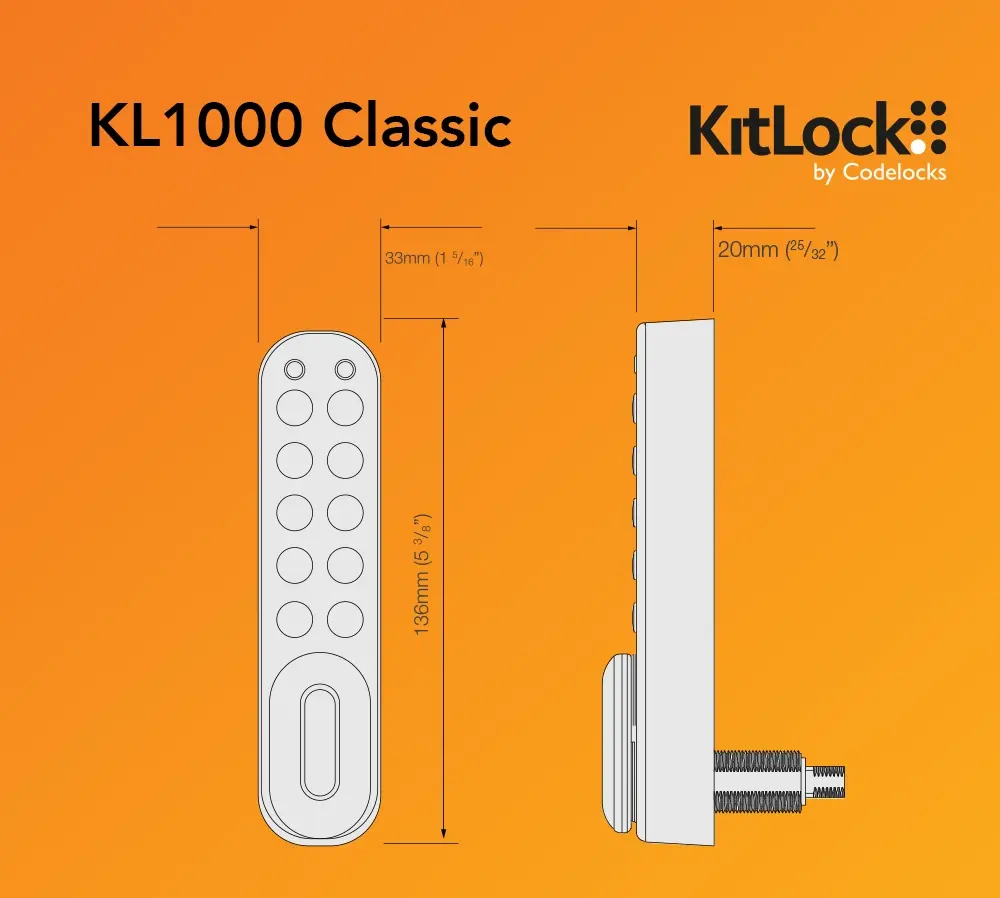 Classic KitLock Locker Lock KL1000 - Dimensions - Secure Lockers.webp