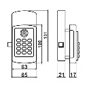 Be-Tech Cyber Digit Classic Lock - Dimensions - Secure Lockers.webp
