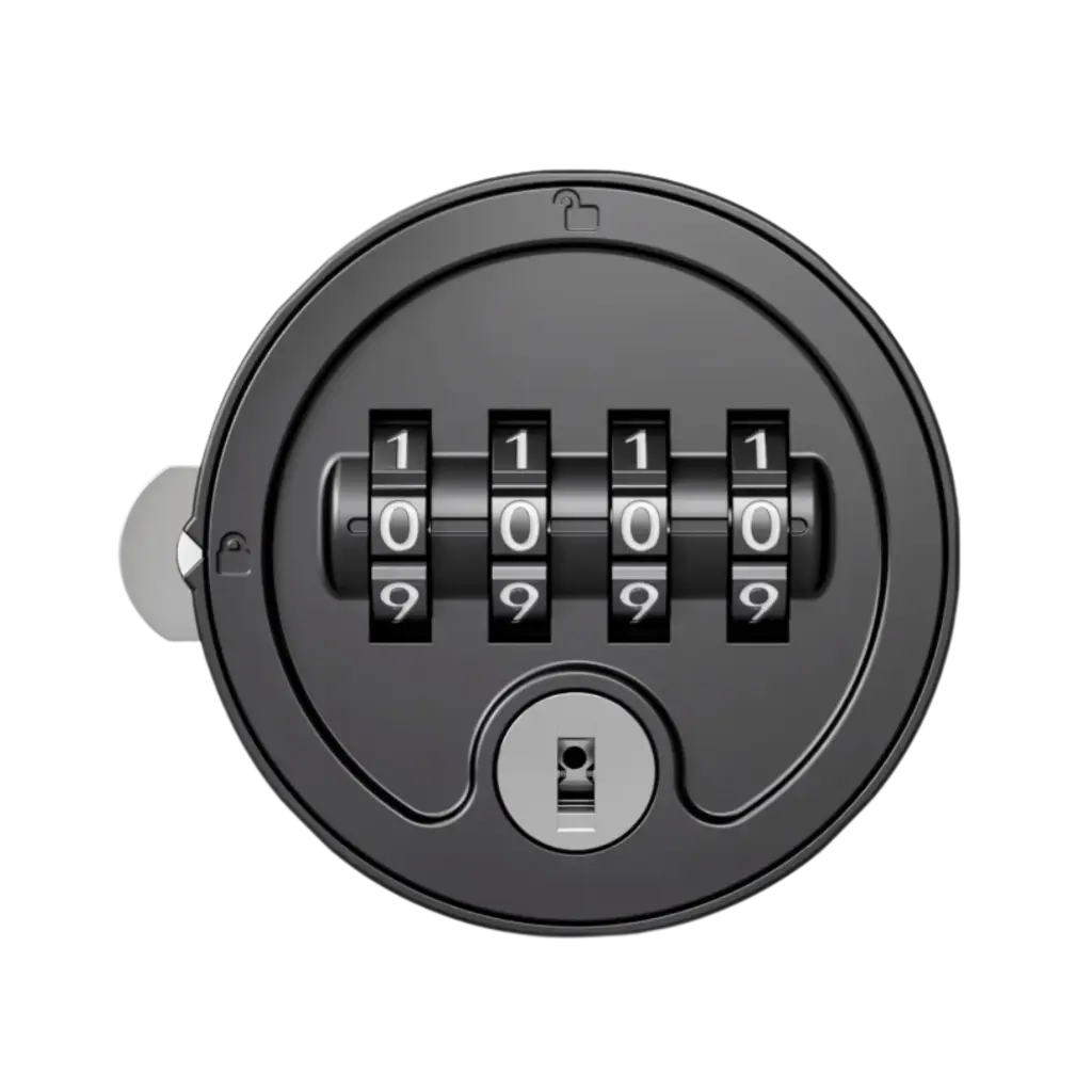 Metal 4-Digit Auto-Scramble Mechanical Lock Black (Public or Private) - Secure Lockers.webp