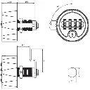 Metal 4-Digit Auto-Scramble Mechanical Lock (Public or Private) Dimensions - Secure Lockers.webp