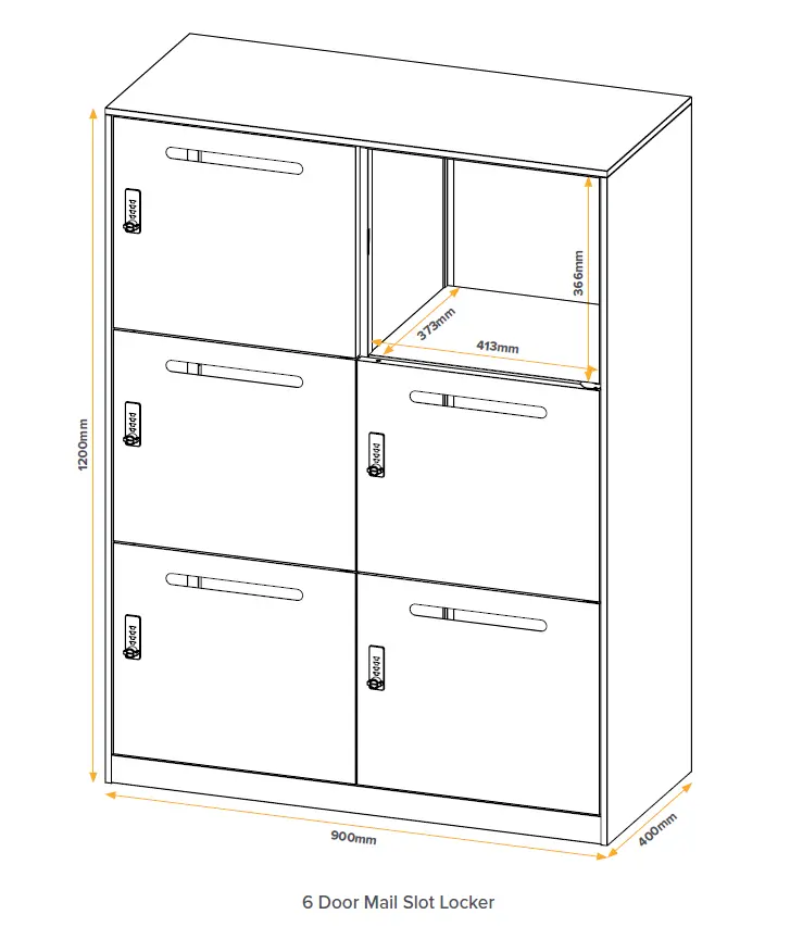 Slimline Mailing Metal Locker - Dimensions - Secure Lockers.webp