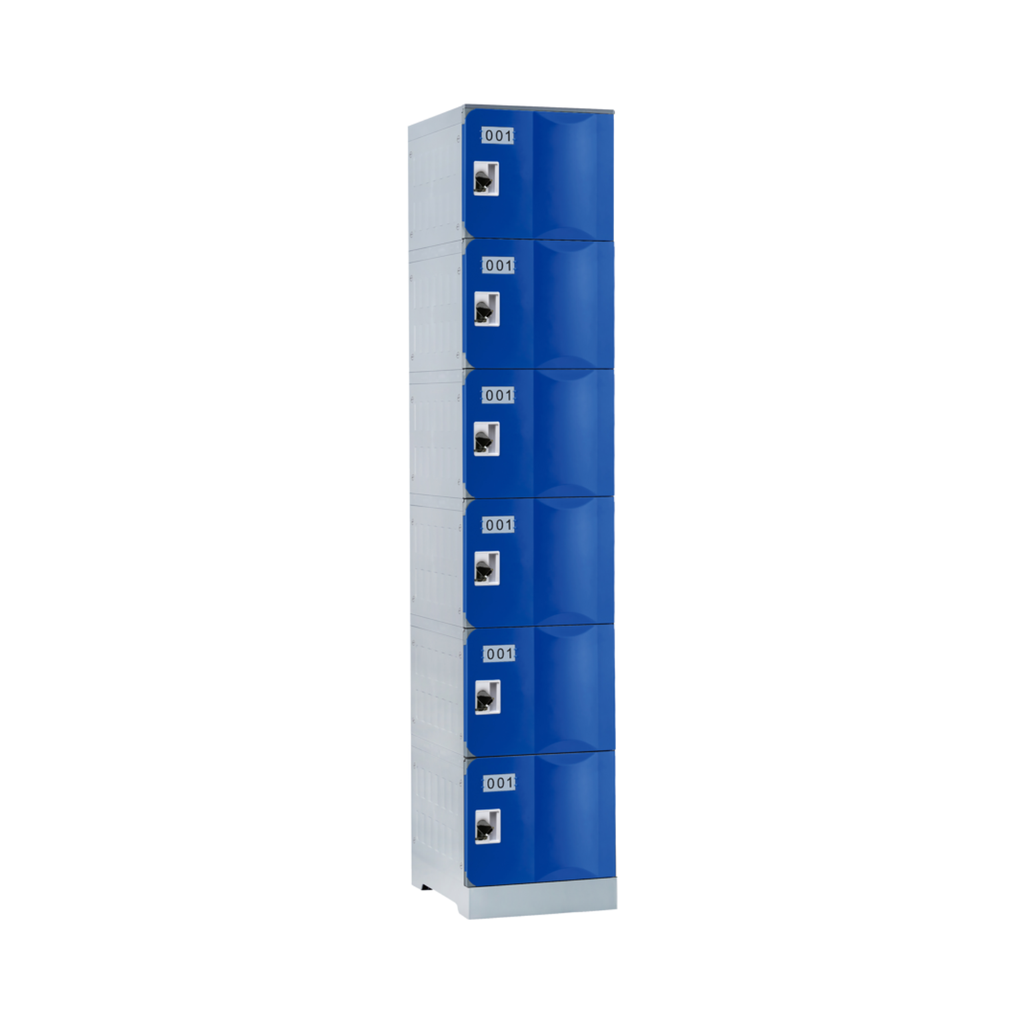 Six Door ABS Plastic Locker 1950H | Water-Resistant Wet Area Locker