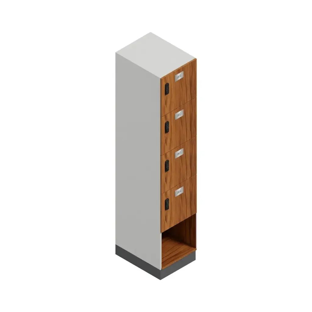Four Door Laminate Locker with Shoe Storage
