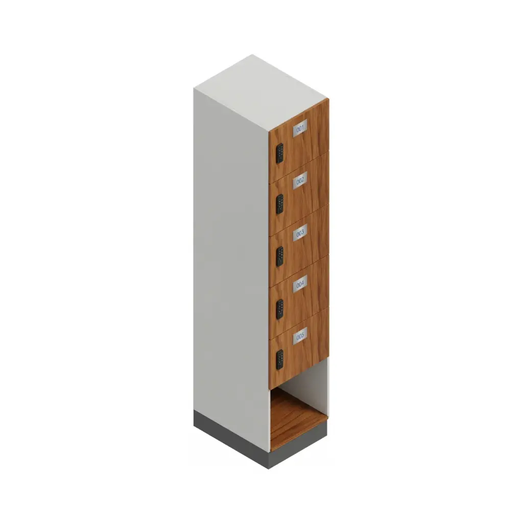 Five Door Laminate Locker with Shoe Storage