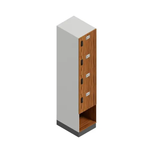 Four Door Laminate Locker with Shoe Storage