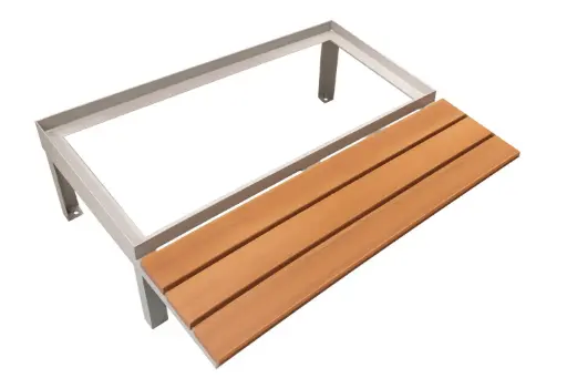 Locker Stand with Pine Timber Seating  